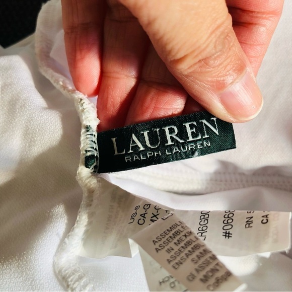 RALPH Lauren white one-piece gold front zip swimsuit 8 - Picture 5 of 12